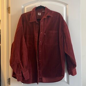 LEVIS Maroon velvet shirt/jacket
